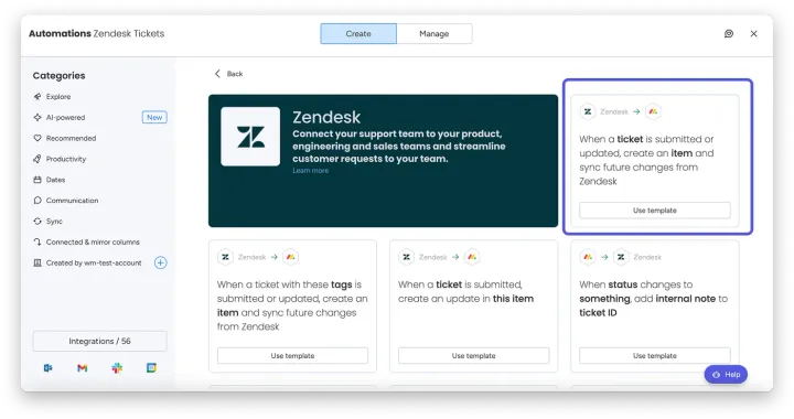 Sincronize automaticamente futuras alterações — Como importar tickets do Zendesk