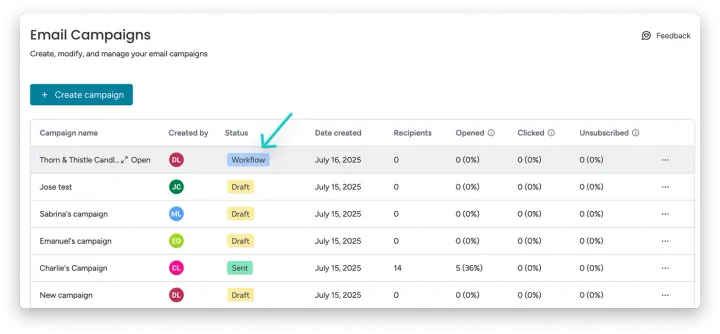 Configurando sua campanha — Usando fluxos de trabalho em campanhas da monday