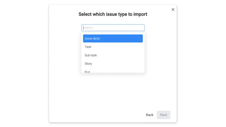 Importar dados — Como importar do Jira Server