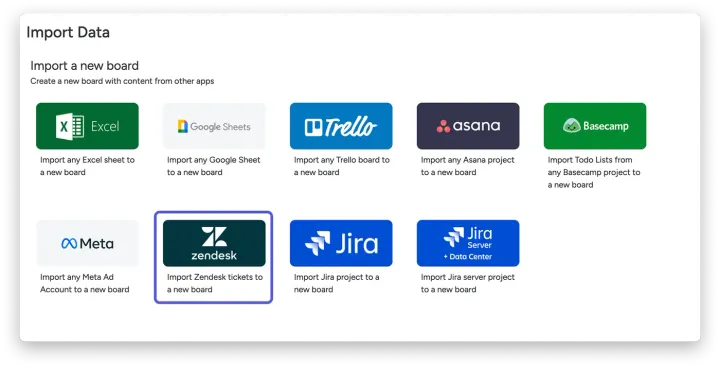 Acesse a importação — Como importar tickets do Zendesk