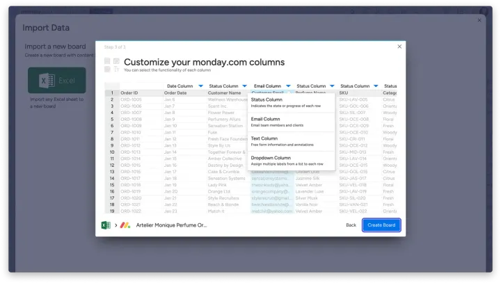 Importe seus dados de um arquivo Excel — Importar arquivos do Excel