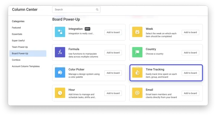 Como adicionar a Coluna de Rastreamento de Tempo — A Coluna de Rastreamento de Tempo