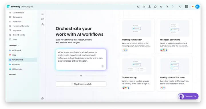 Usando fluxos de trabalho nas campanhas monday — Usando fluxos de trabalho em campanhas da monday