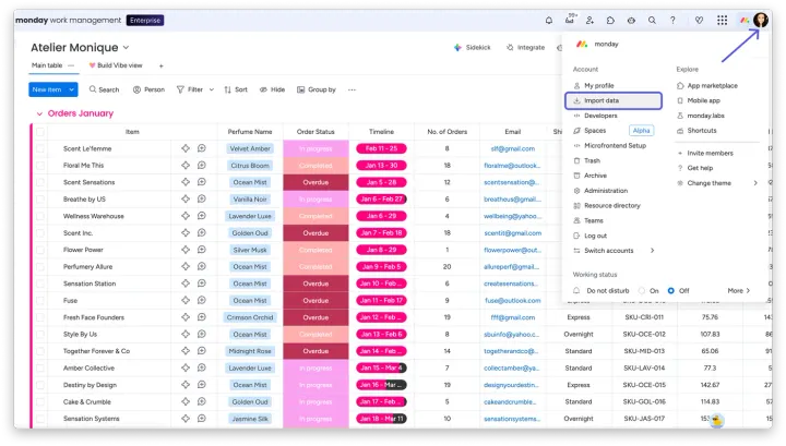 Importe seus dados de um arquivo Excel — Importar arquivos do Excel