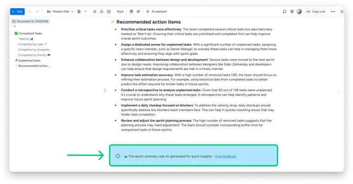 Resumo Executivo de Sprint com IA