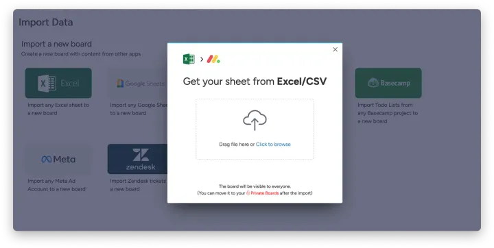 Importe seus dados de um arquivo Excel — Importar arquivos do Excel
