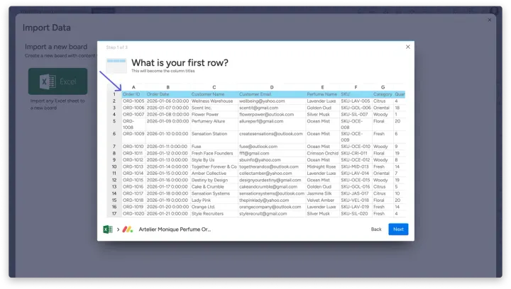 Importe seus dados de um arquivo Excel — Importar arquivos do Excel