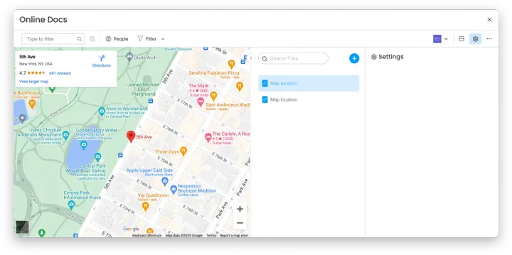 Incorporar um mapa — Documentos Online