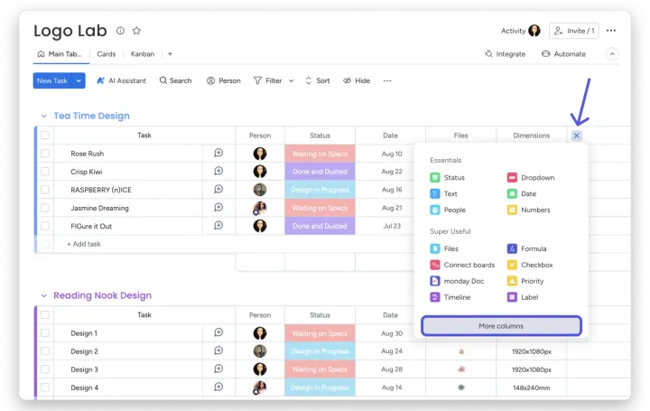 Como adicionar a Coluna de Rastreamento de Tempo — A Coluna de Rastreamento de Tempo