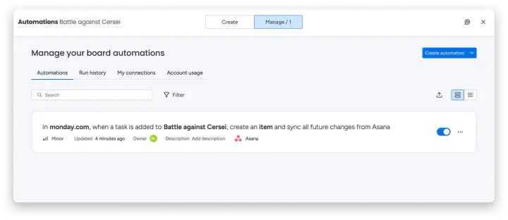 Conecte sua conta — Como importar projetos do Asana