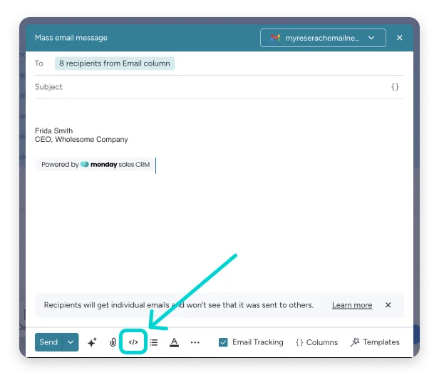 Editar o layout do seu e-mail HTML — Envio em massa de e-mails