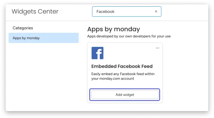 Como adicionar o widget ao seu painel — Feed do Facebook Incorporado